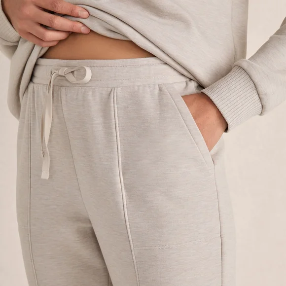 Haven Well Within Matching Mock Neck Elegant Cream Top And Jogger Pant Set - Picture 2 of 7